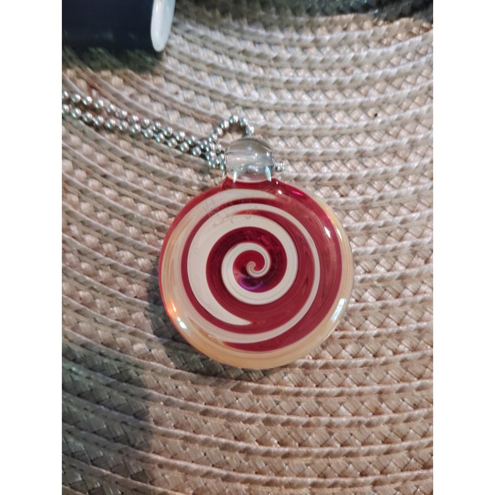 Milor Spiral Swirl Art Glass Pendant Necklace With 925 Necklace Beaded - Picture 1 of 8